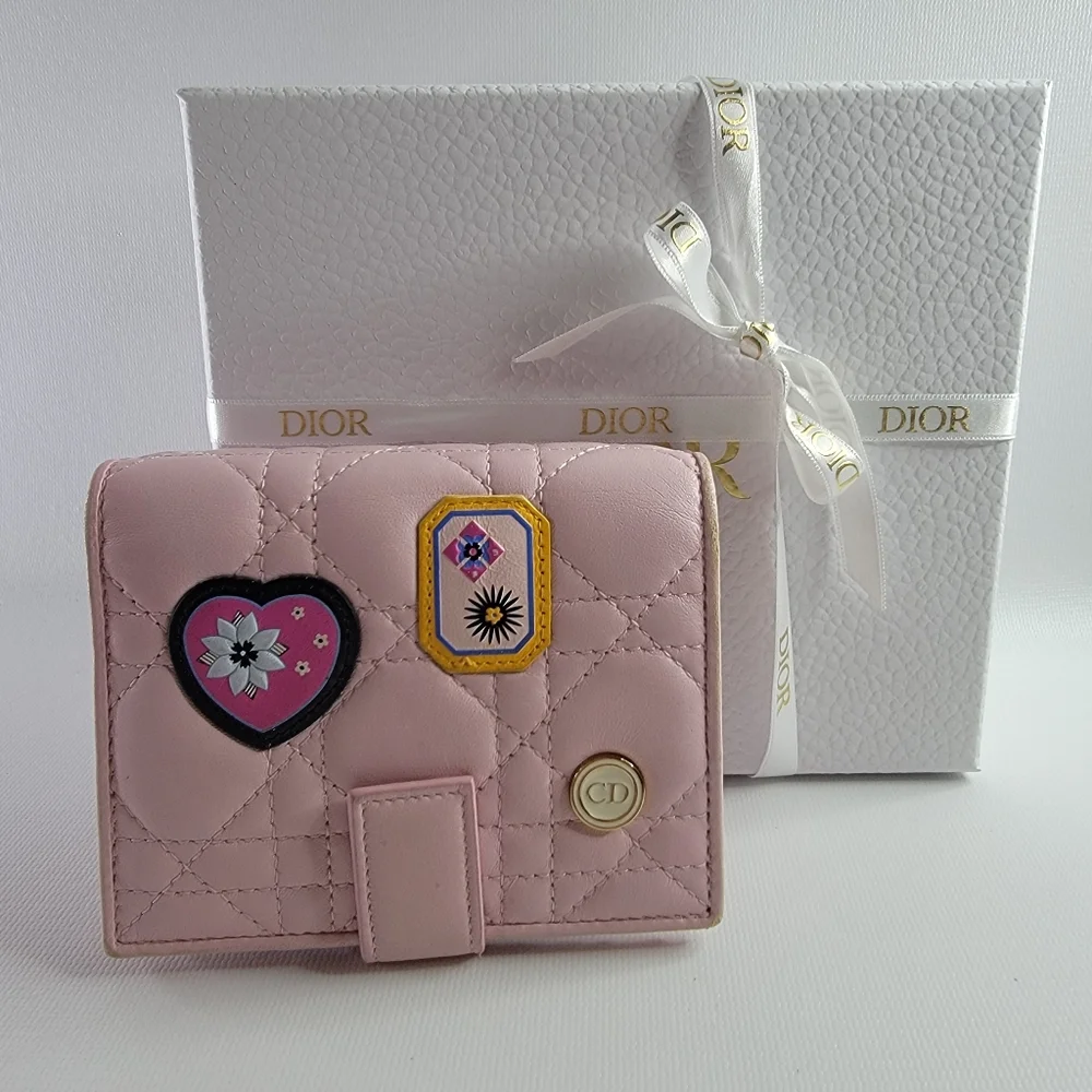 Christian Dior Cannage Lambskin Leather Bifold Wallet